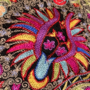 EZMA (エズマ) カシミヤストール マフラー 刺繍 手縫い刺繍